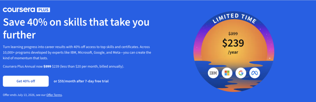 Coursera big discount 2026