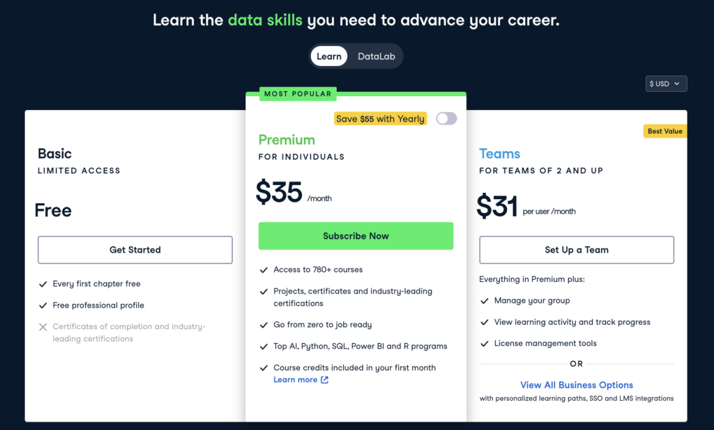 datacamp price 2026
